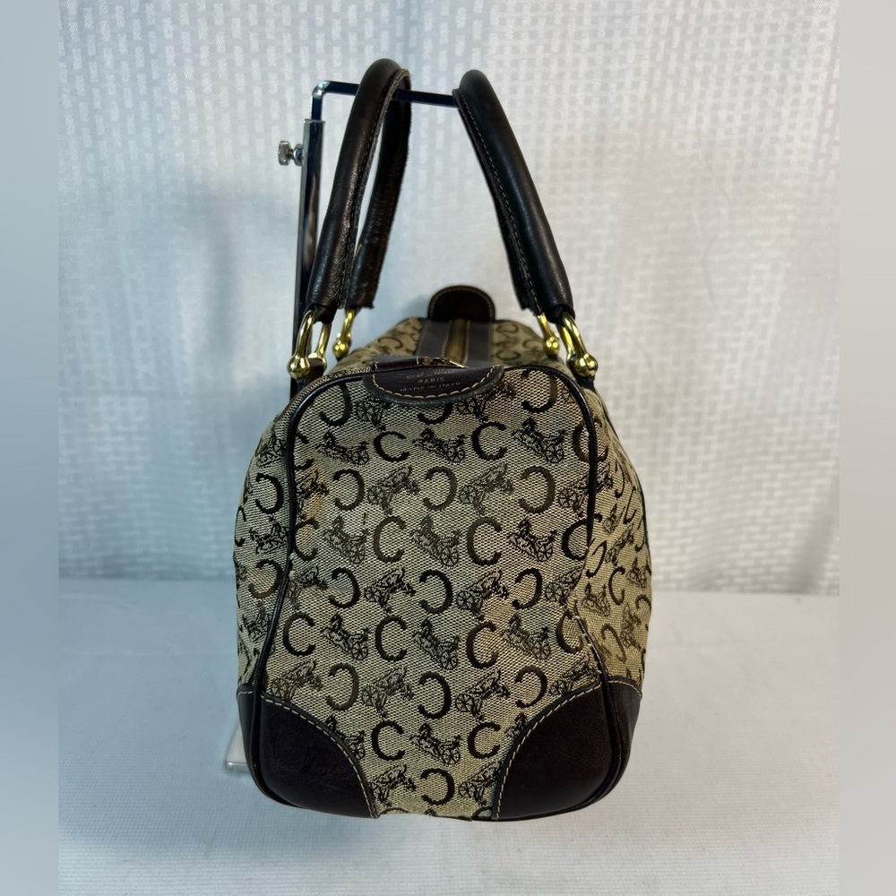 3173: Vintage Celine Sulky Monogram Boston Bag Brown Leather: needs love - Picture 4 of 12